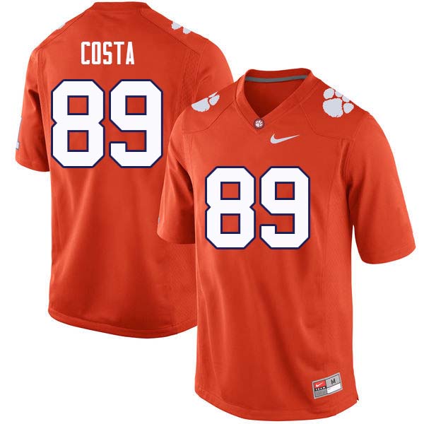 Men #89 Drew Costa Clemson Tigers College Football Jerseys Sale-Orange